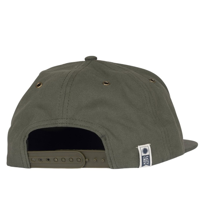 Sapca barbati, Salty Crew, model 5 panel, culoare olive, 100% bumbac