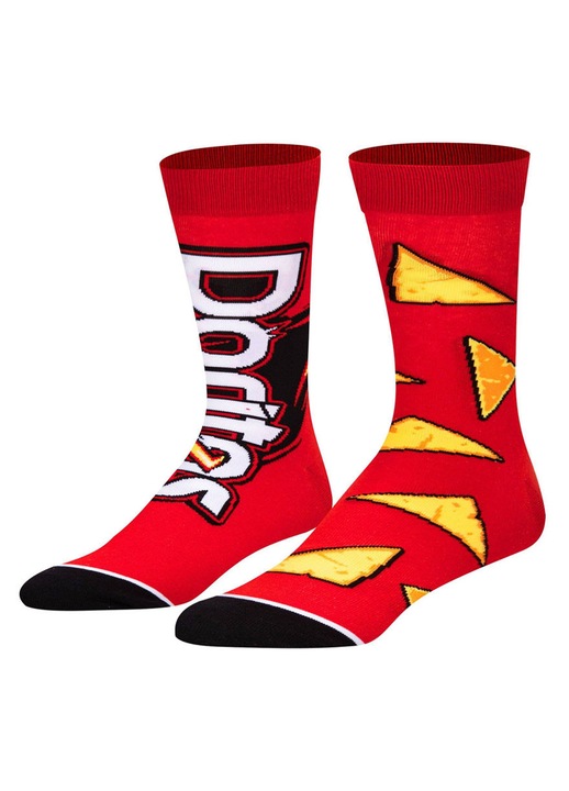 ODD SOX, Чорапи тип crew от полиестер/памук с еластан, с принт Doritos X Split, Червен, 40-46 EU