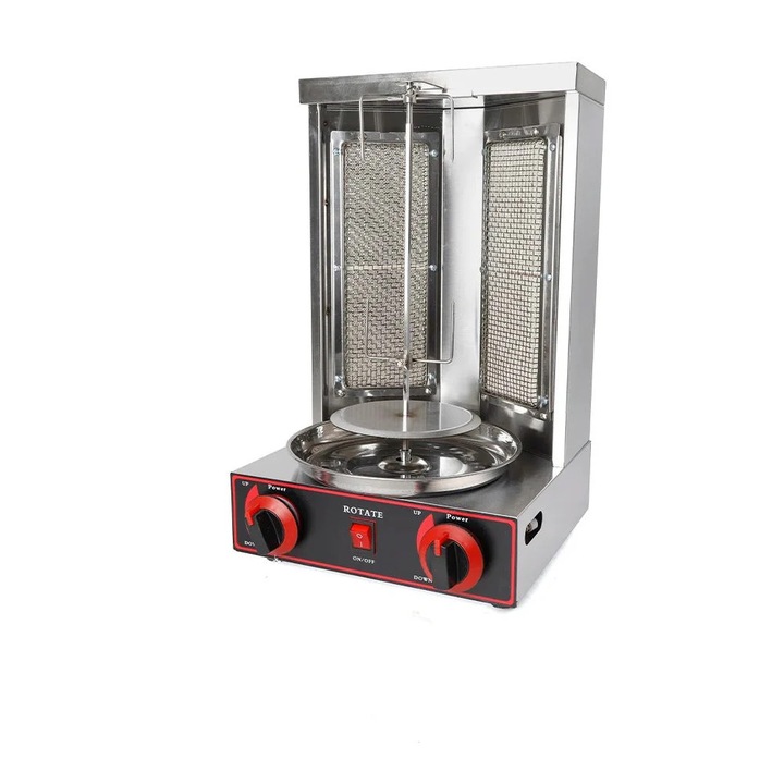 Gázgrill gép, 3000W, 220V, rozsdamentes acél, faszenes szürke