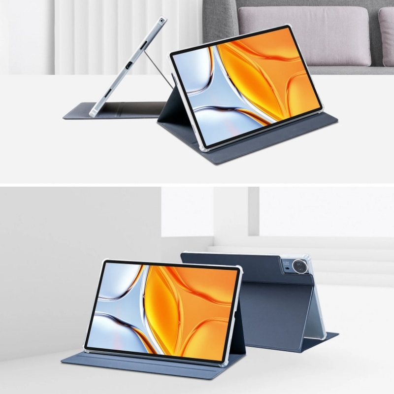 Husa tableta pentru Teclast T70, piele PU, design tip carte, textura anti-alunecare, protectie impotriva zgarieturilor, negru