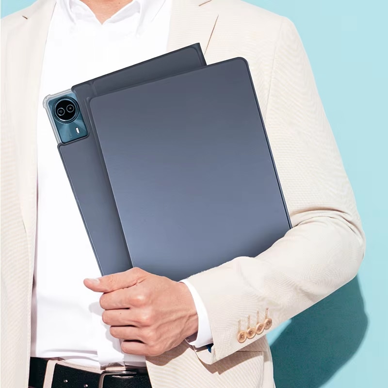 Husa tableta pentru Teclast T70, piele PU, design tip carte, textura anti-alunecare, protectie impotriva zgarieturilor, negru