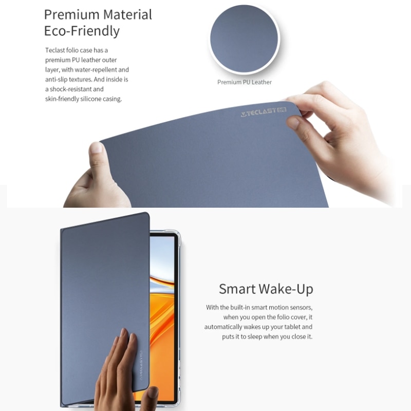 Husa tableta pentru Teclast T70, piele PU, design tip carte, textura anti-alunecare, protectie impotriva zgarieturilor, negru
