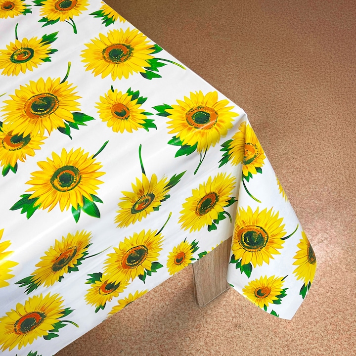 Musama de masa, neteda, 140 x 240 cm, DecoMeister®, Model Floarea-soarelui, CA281-140-0240S