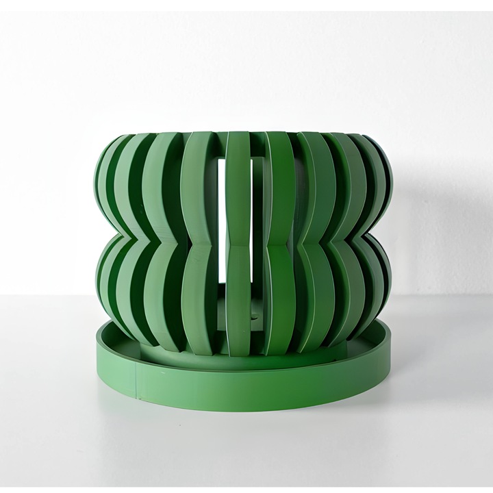 3D Орхидея Ori Premium Кръгла саксия за цветя 14 x 10,5 см, зелен цвят