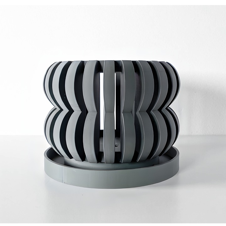 3D Орхидея Ori Premium Кръгла саксия за цветя 14 x 10,5 см, сив цвят