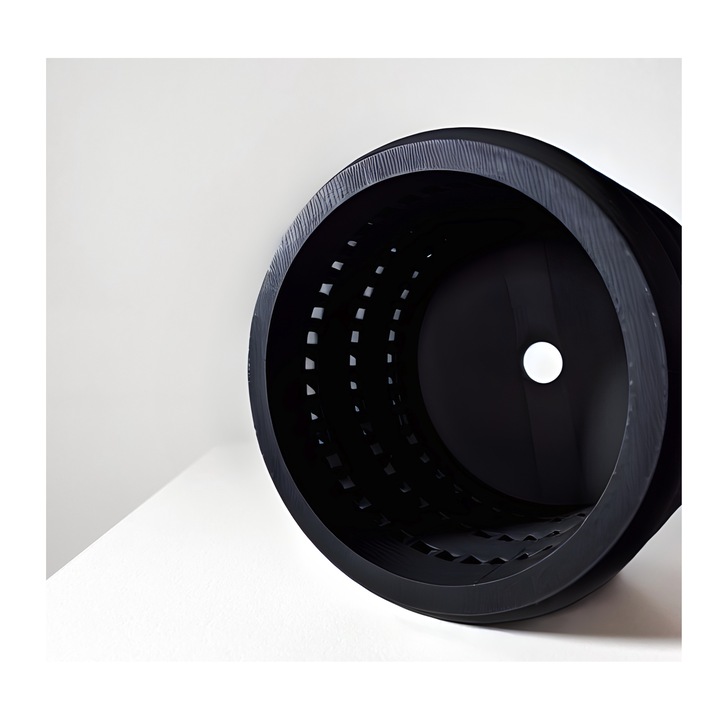 3D саксия за цветя Orchid Lume Premium, кръгла, 17 x 13 см, черен цвят