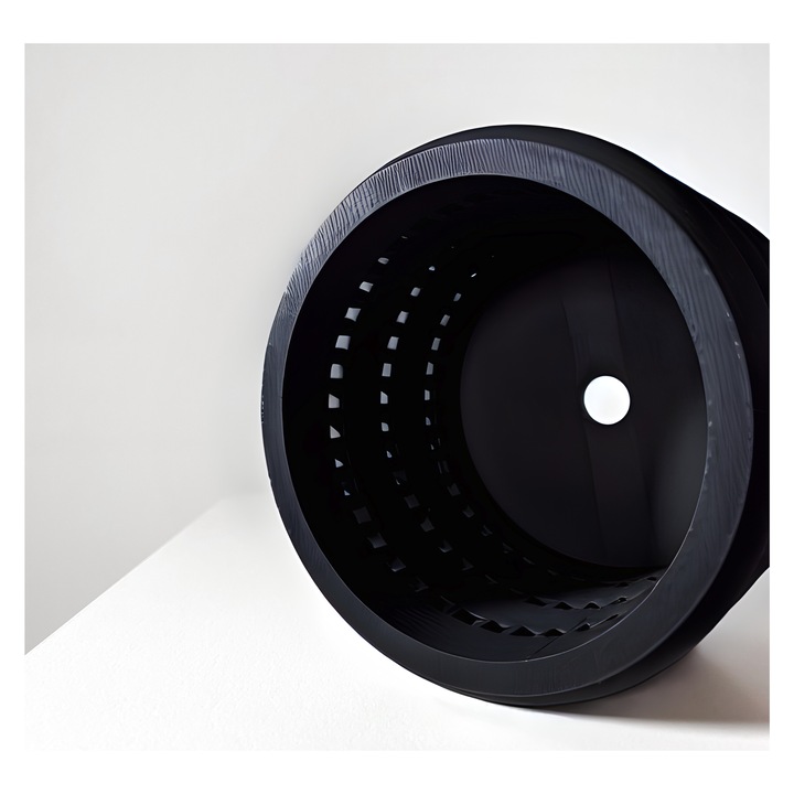 Ghiveci de flori 3d Orchid Lume Premium rotund 13.5 x 10.5 cm, Culoare Antracit