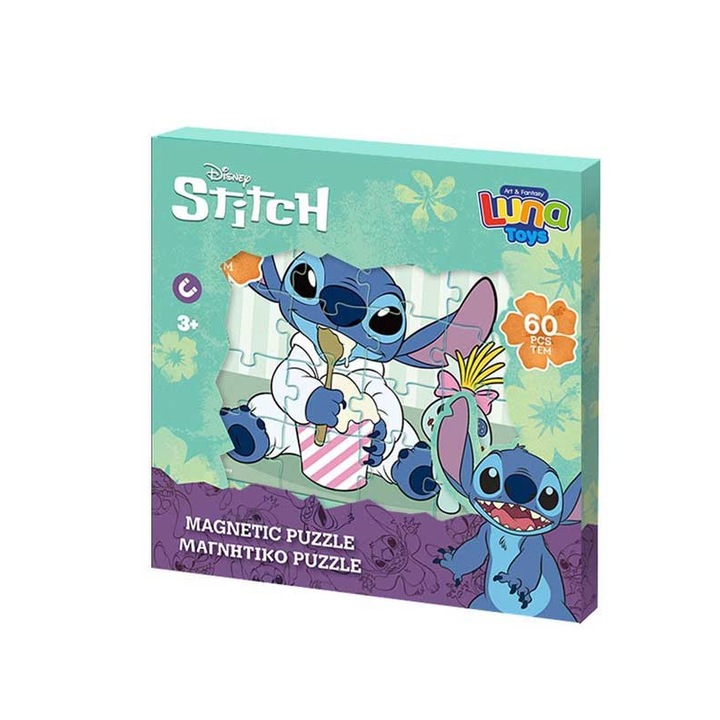 Diakakis mágneses kirakó, Luna Lilo és Stitch, 3x20 darabos