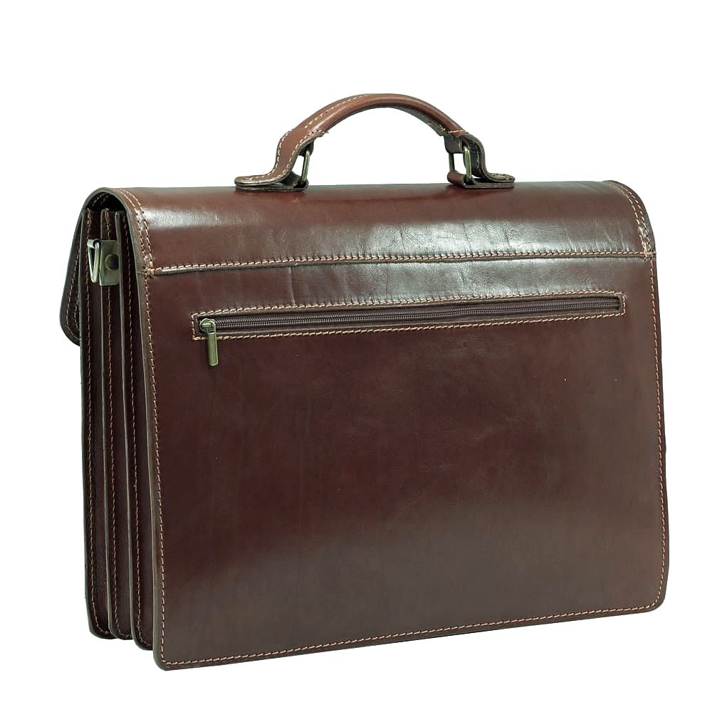 Geanta pentru laptop din piele naturala, Util Land Fashion, maro, LS1113B