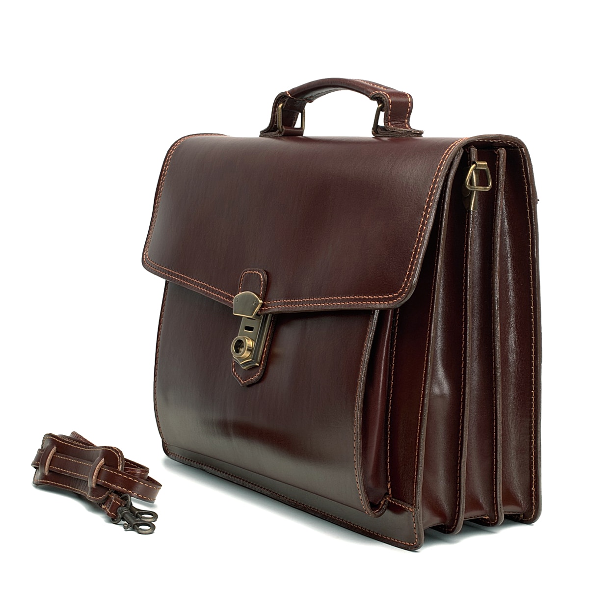 Geanta pentru laptop din piele naturala, Util Land Fashion, maro, LS1113B
