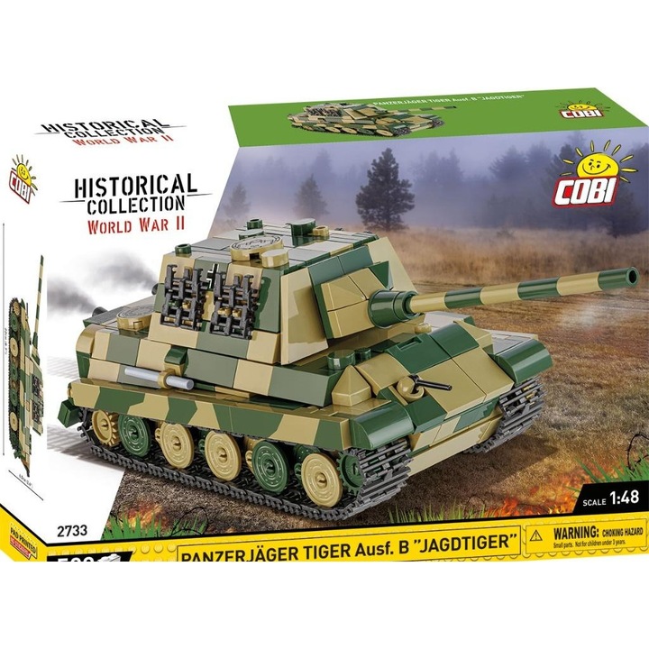 Конструктор Panzerjger Tiger Ausf.B, Cobi, 528 елемента, 1:48, 22x8x6.5 см, многоцветен