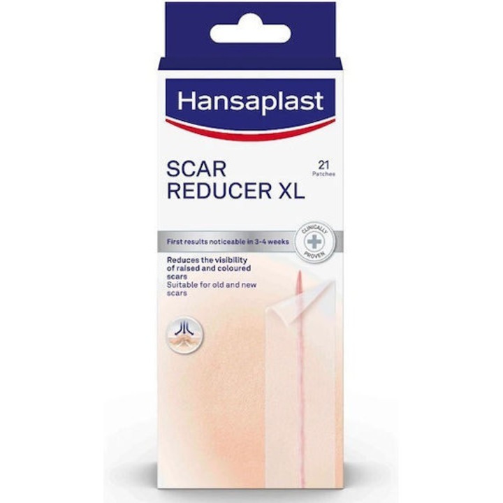 Set plasturi, Hansaplast, 21 bucati, pentru regenerarea cicatricilor, transparent