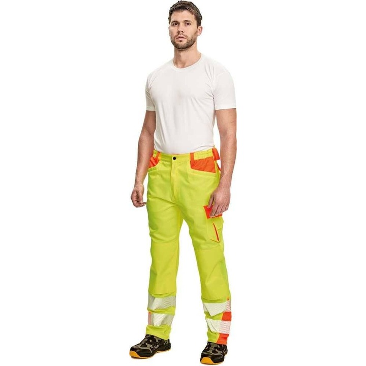 LATTON Pantaloni talie de protectie reflectorizanti Cerva 46 Galben