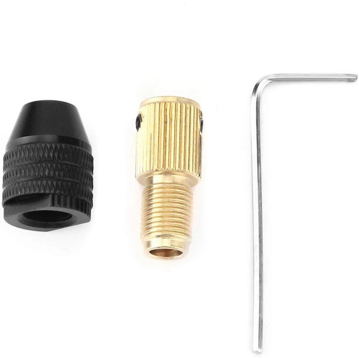 Set mini mandrina pentru bormasina electrica, 0.3-3.4 mm, Aur/Negru