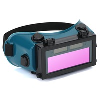 Ochelari de protectie pentru sudura, SINBINTA, Ochelari de sudura cu auto-intunecare, Cu 10 lentile interschimbabile, Protectie antiglare, Protejeaza impotriva prafului si vantului, Albastru/Negru, 16 x 9.5 x 8.5cm, Plastic