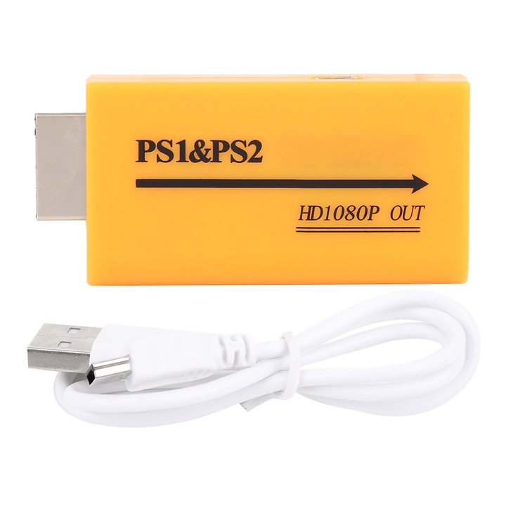 Adaptor video HDMI pentru PS1/PS2, 7x3.5x1.5cm