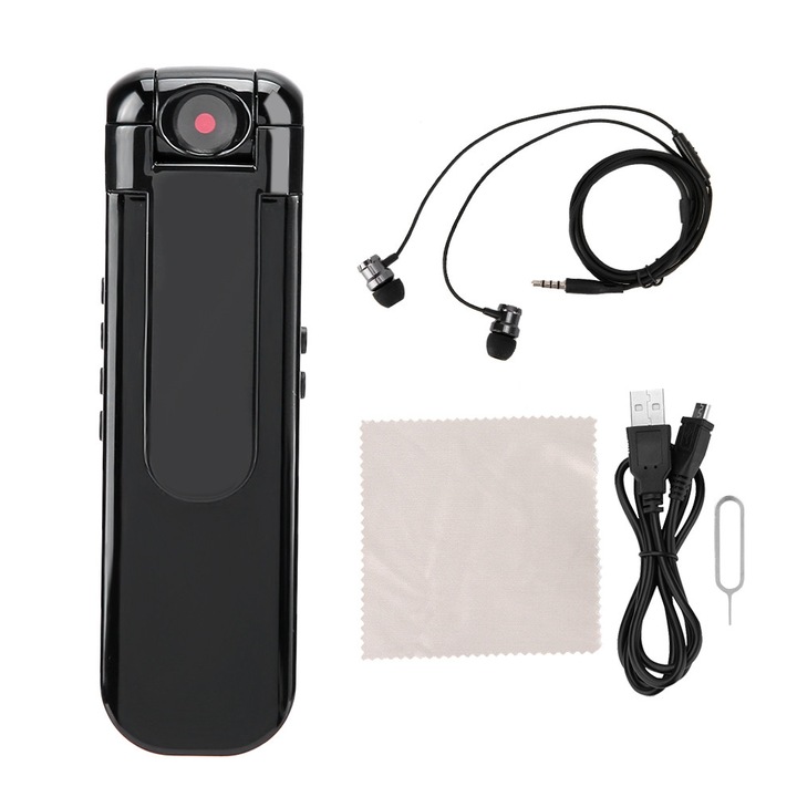 Преносим видео-аудио рекордер, 1080P, функция за гласов контрол, детекция на движение, USB, компактни размери