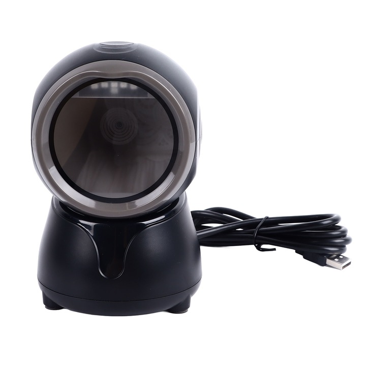 Четец на баркодове, всепосочно сканиране, висока скорост, черен