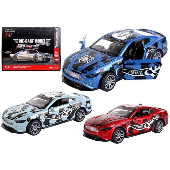 Masinuta metalica 1:32, Pro Kids, sport, design dinamic, culori mixte