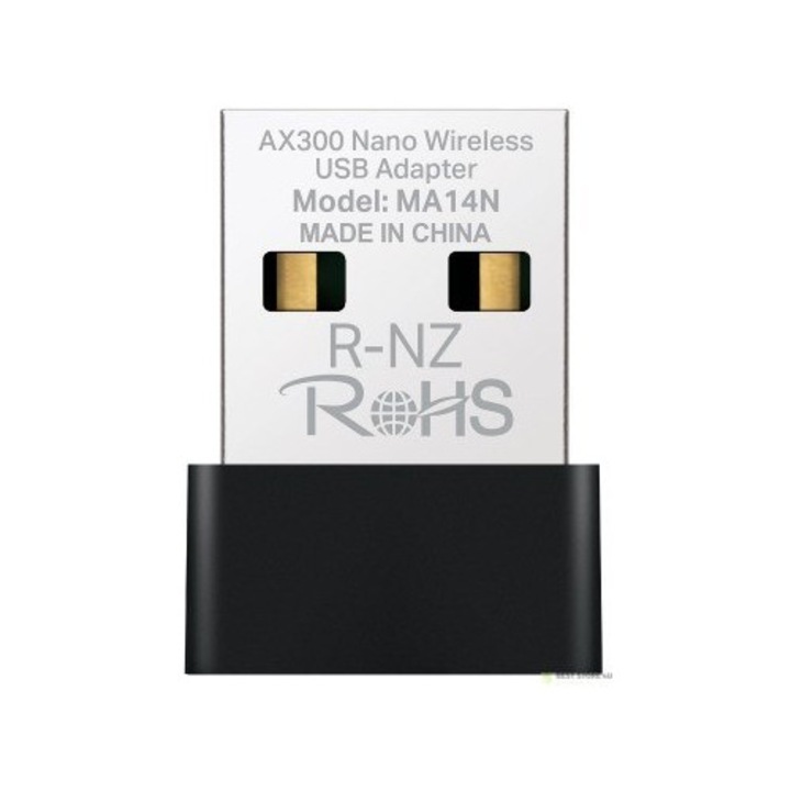 Placa de retea, Mercusys, 2,4 GHz, 287 Mb/s, negru, 14,9x19,1x7,19mm