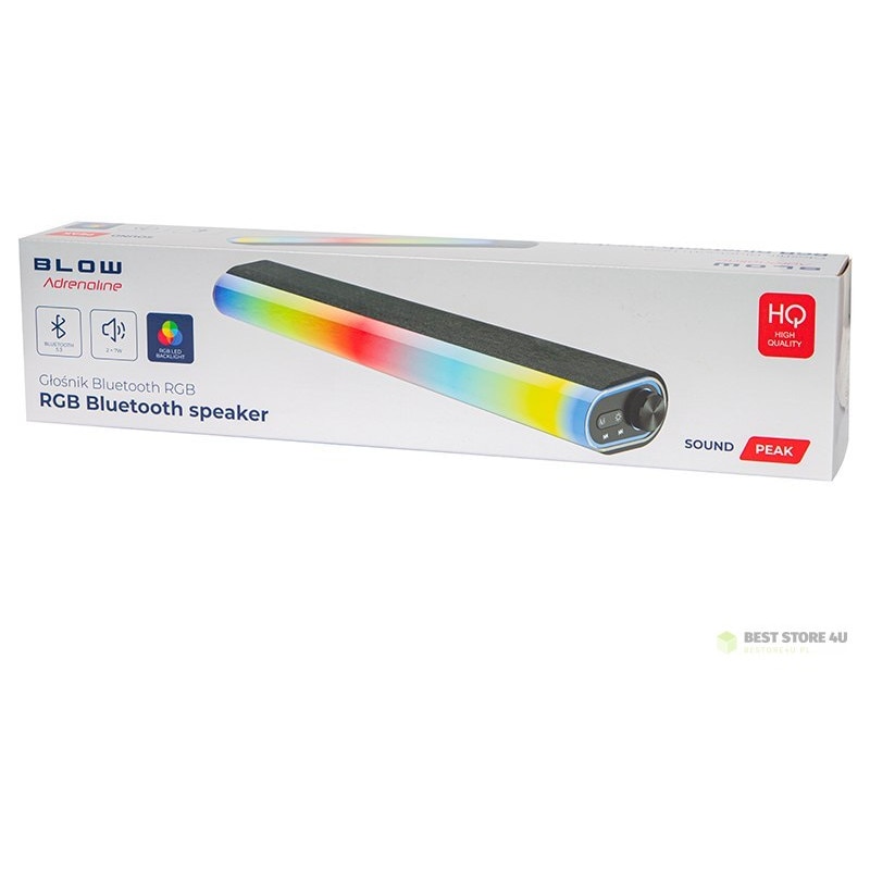 Boxa Bluetooth RGB, 2x7W, 1800mA, 100Hz-18KHz, multicolor