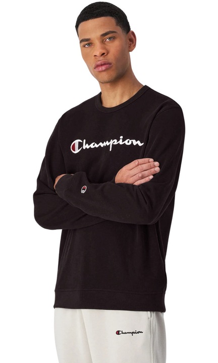 Bluza sport pentru barbati Champion, bumbac, cu maneca lunga, negru