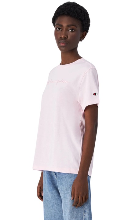 Tricou dama, Champion, slim fit, roz, bumbac