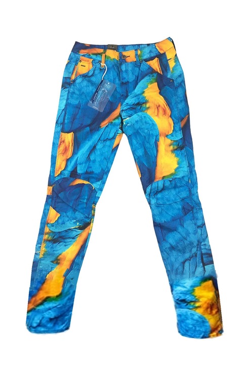 Pantaloni de damă G-Star RAW 5622 3D MID BOYFRIEND, Talie medie, Croială regulată, Bumbac, Pene, 4 buzunare, Albastru