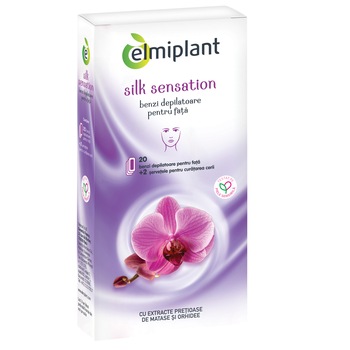 Benzi depilatoare Elmiplant Silk Sensation pentru fata, 20 buc Benzi depilatoare Elmiplant Silk Sensation pentru fata, 20 buc