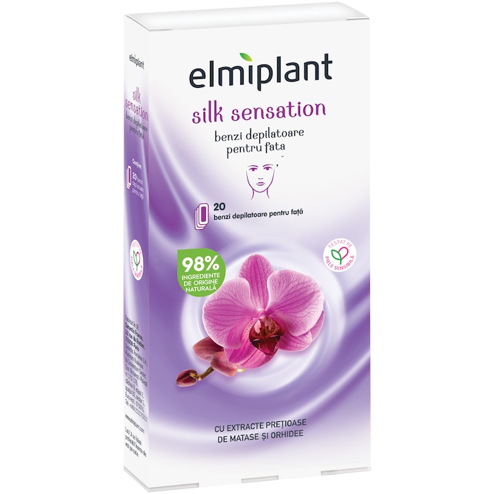 Benzi depilatoare Elmiplant Silk Sensation pentru fata, 20 buc