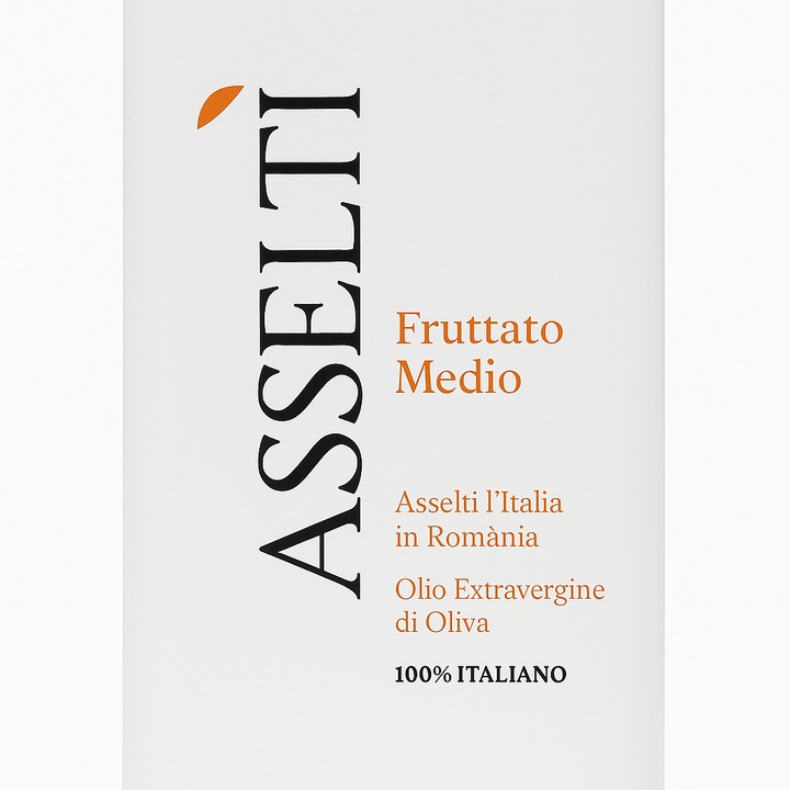 Ulei de masline extravirgin Asselti categorie superioara 3l, din regiunea Puglia in Italia, din prima presare la rece a maslinelor, Fara pesticide, Gust fructat mediu