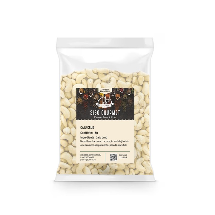 Caju crud, 1 kg, Siso Gourmet