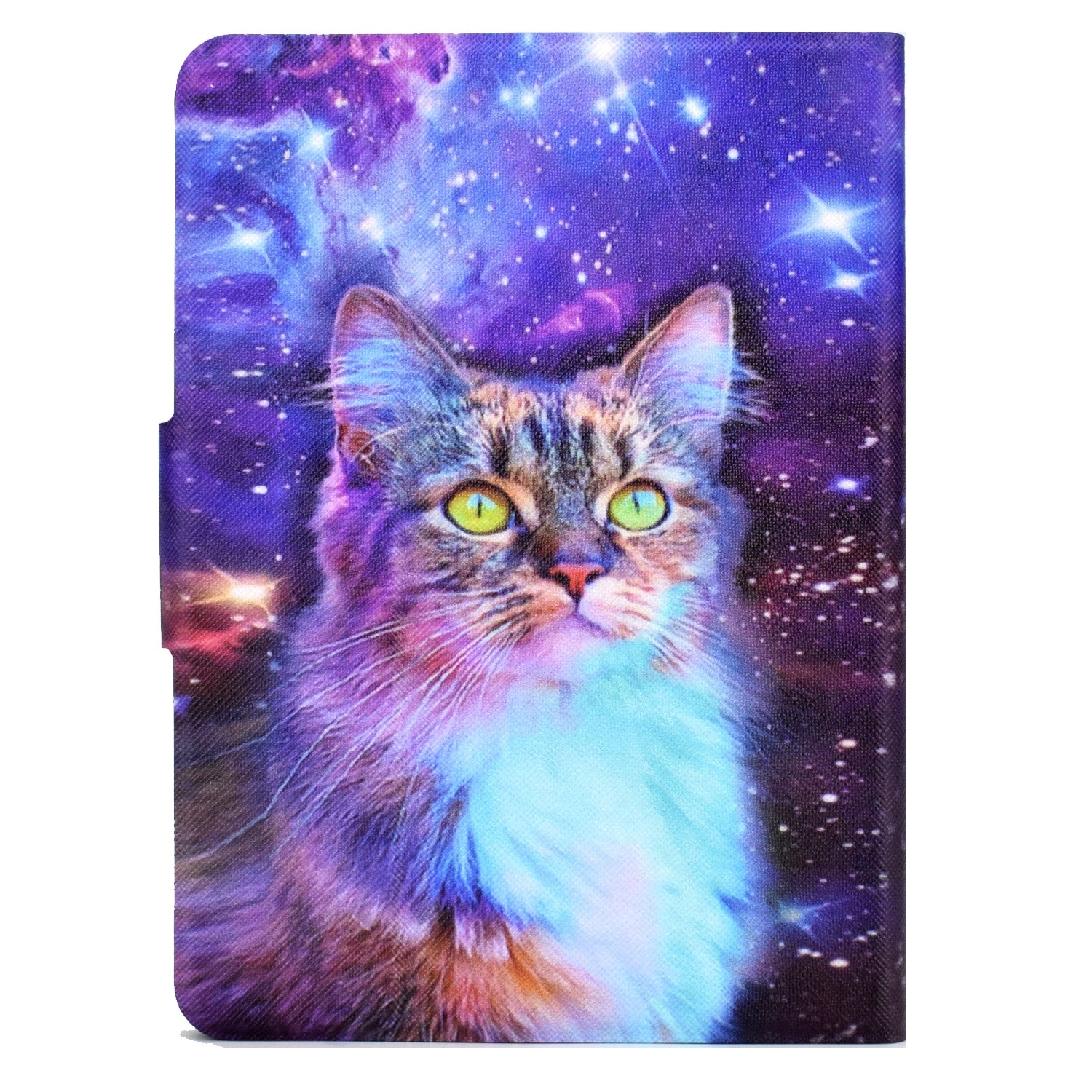 Husa tableta pentru Amazon Kindle Paperwhite 4 / 3 / 2 / 1, piele TPU presata electric, design cu stea pisica, negru