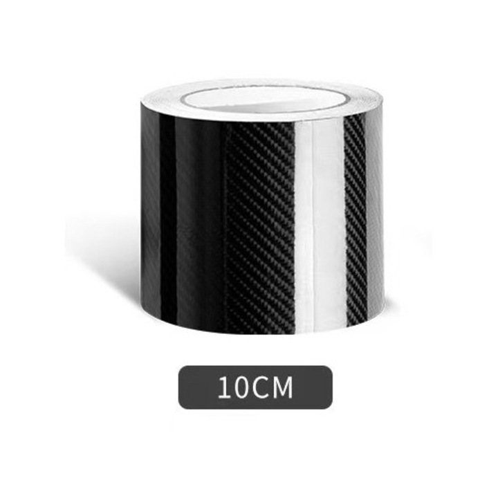 Banda de protectie auto 6D, PVC, fibra de carbon, 10cmx5m, neagra
