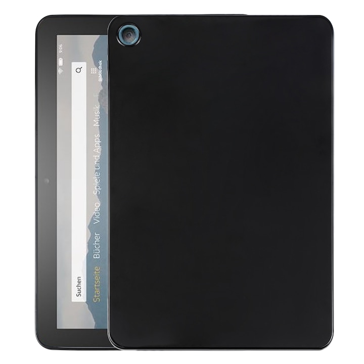 Husa tableta pentru Amazon Kindle Fire HD 8 / 8 Plus 2020, TPU, capac magnetic, protectie anti-zgarieturi, acces complet la porturi, negru