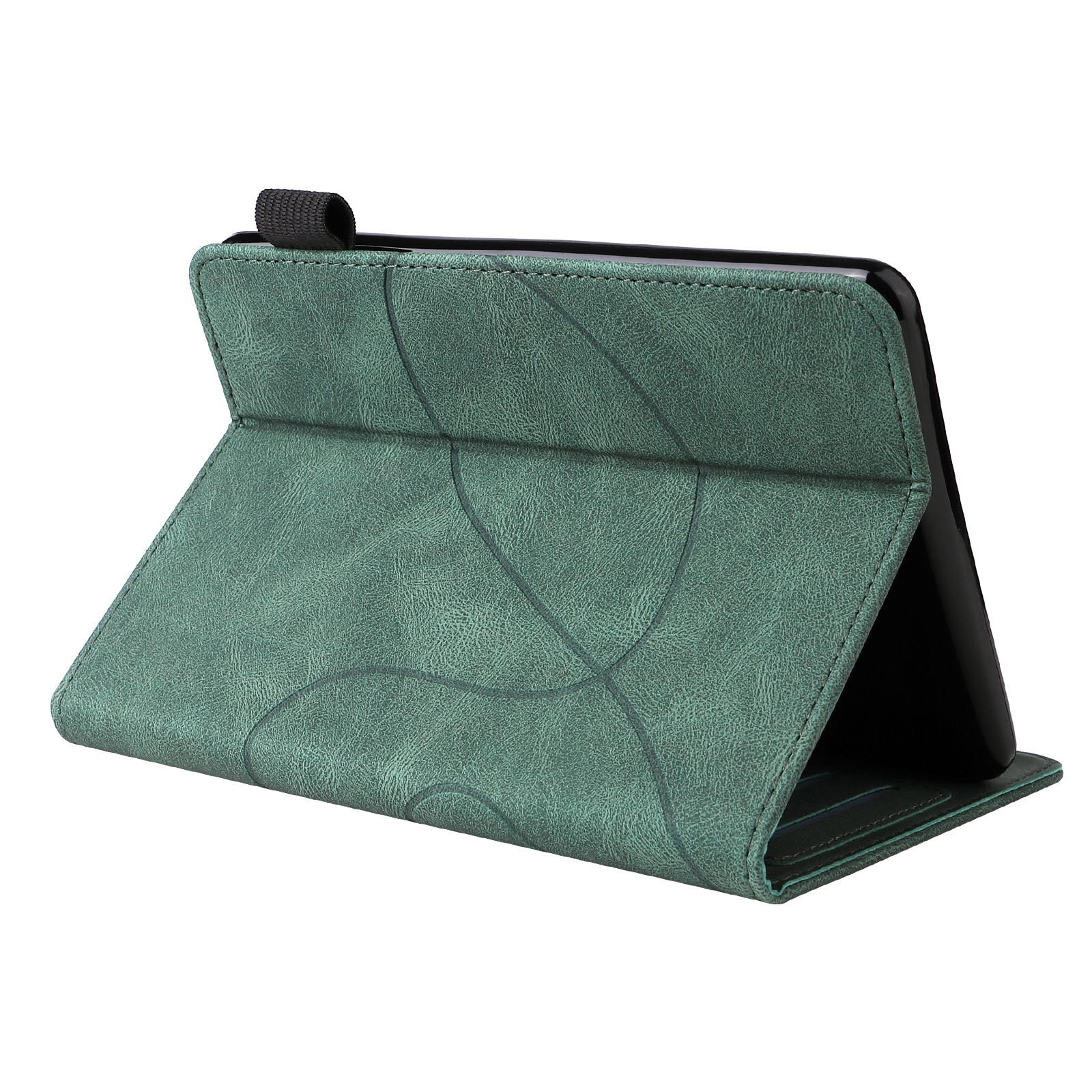Husa tableta pentru Amazon Kindle Paperwhite 4 / 3 / 2 / 1, piele PU, design orizontal duocromatic, cu suport, sloturi pentru carduri, functie somn/trezire, Verde