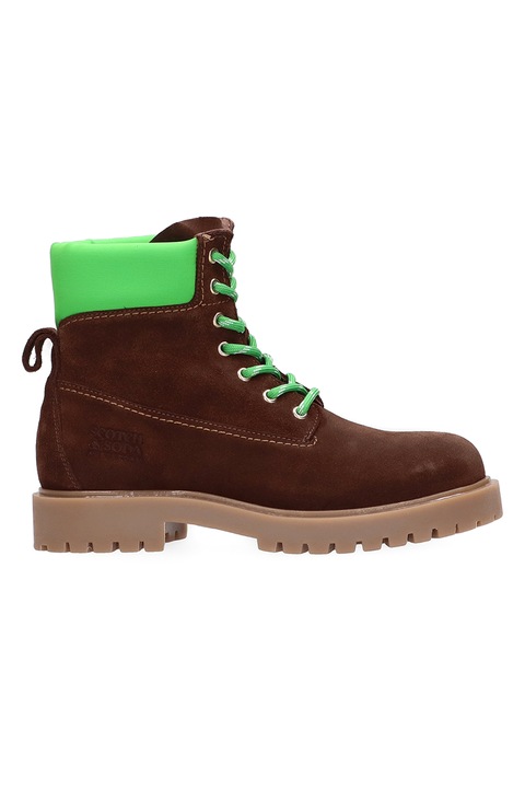 Scotch & Soda, Bocanci de piele intoarsa, Maro cognac/Verde lime