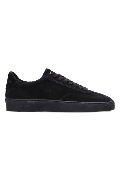 Scotch & Soda, Pantofi sport low-cut de piele intoarsa, Negru