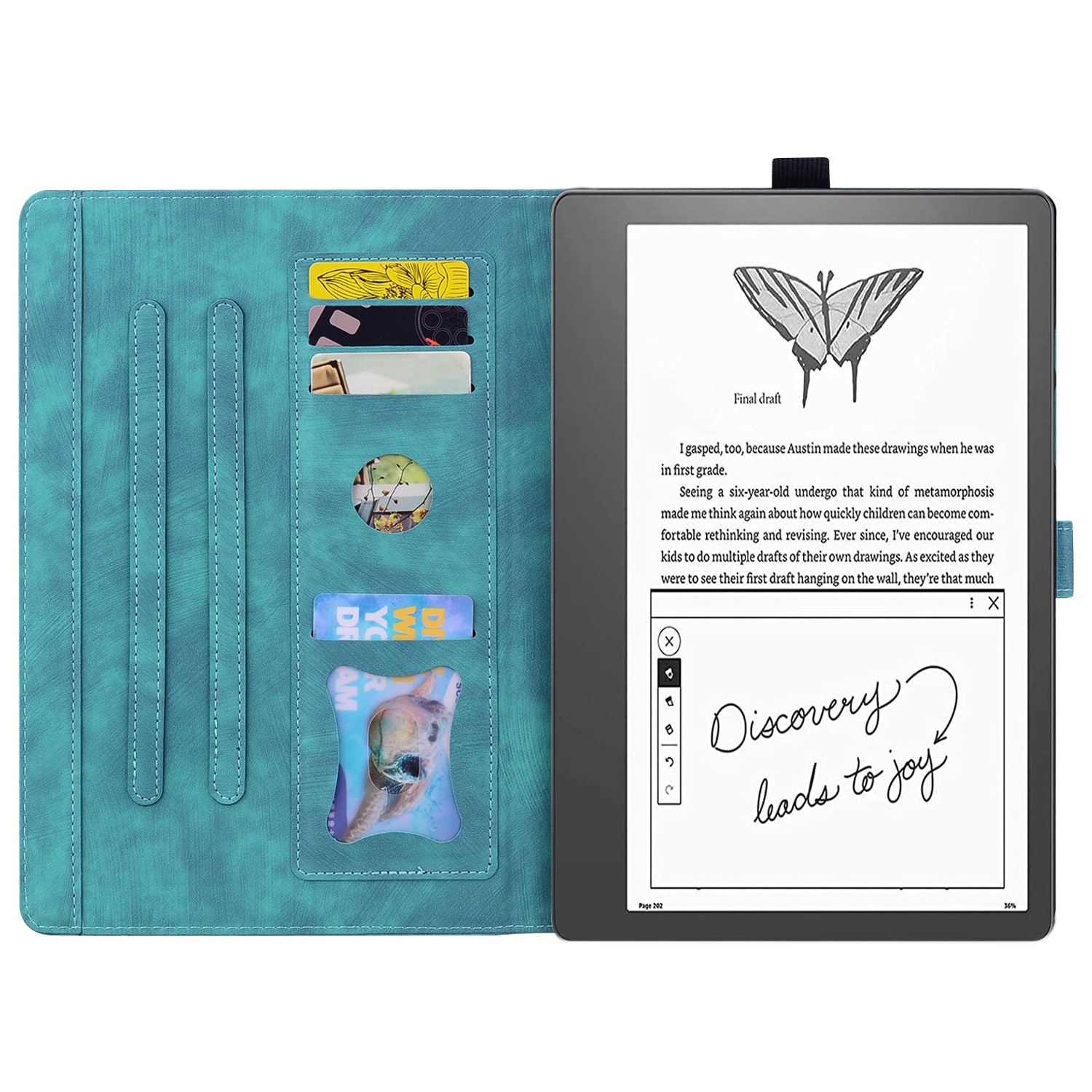 Husa tableta pentru Amazon Kindle Scribe 10.2 2022, piele inteligenta cu model de carte de calitate superioara, suport pentru vizionare, inchidere magnetica, verde