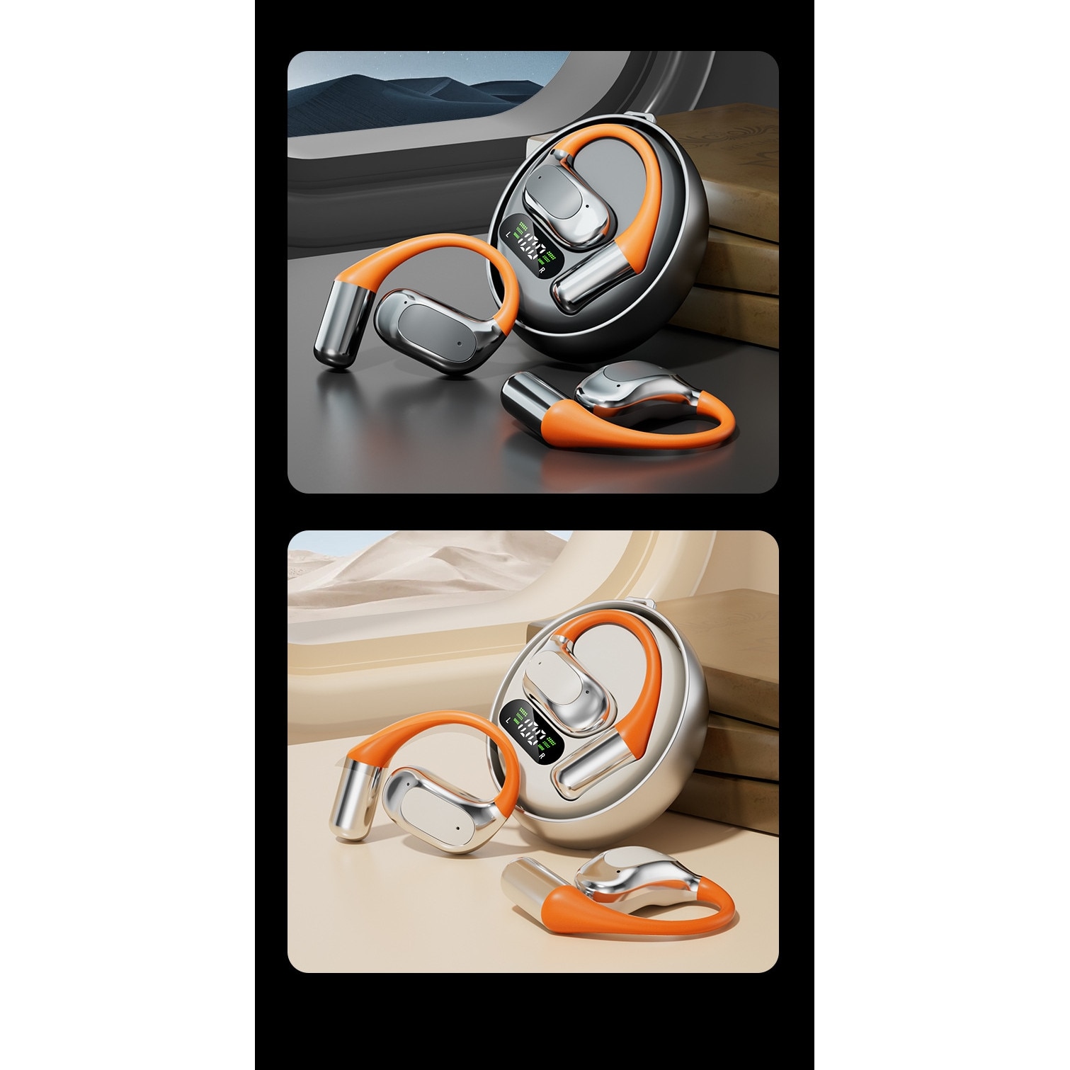 Casti wireless Bluetooth, AuriCsatic, design deschis, stereo bilateral ...
