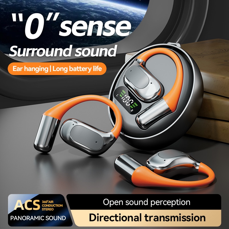 Casti wireless Bluetooth, AuriCsatic, design deschis, stereo bilateral ...