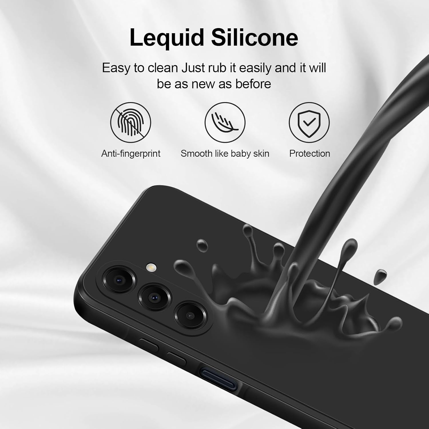 Husa pentru Samsung Galaxy A16, silicon lichid, Calitate Premium, Interior din Microfibra, Protectie Sporita, Antisoc, negru