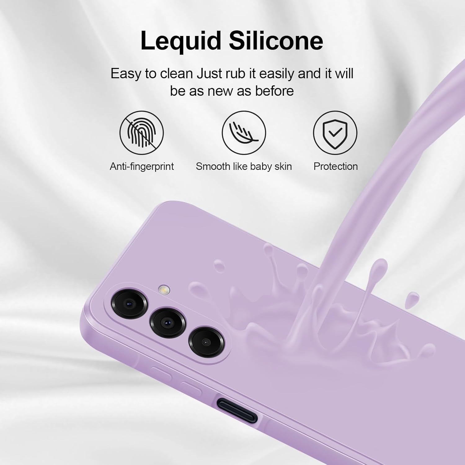 Husa pentru Samsung Galaxy A16, silicon lichid, Calitate Premium, Interior din Microfibra, Protectie Sporita, Antisoc, violet