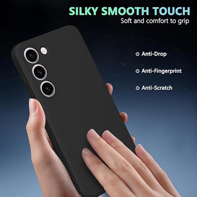 Husa pentru Samsung Galaxy S24, silicon lichid, Calitate Premium, Interior din Microfibra, Protectie Sporita, Antisoc, Negru