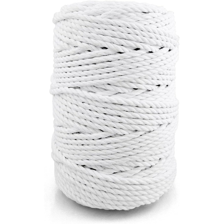 Makramé zsinór, Netuno, Weba, 100% pamut, egyszerűen sodrott, 5mm x 100m, 3 rétegű, biológiailag lebomló, antiallergén, ideális makramé és kézműves projektekhez