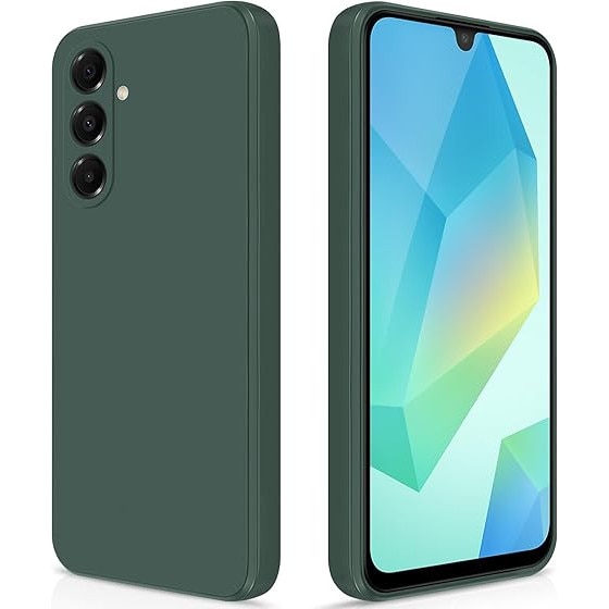 Husa pentru Samsung Galaxy A16, silicon lichid, Calitate Premium, Interior din Microfibra, Protectie Sporita, Antisoc, verde inchis