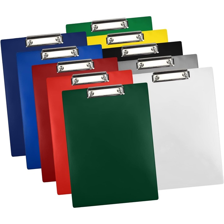 Set Clipboard Din A4, Netuno, Cu Fermoar, Impermeabile, Asortate, Pentru Profesori, Studenti, Utilizare Versatila, multicolor, 10 buc
