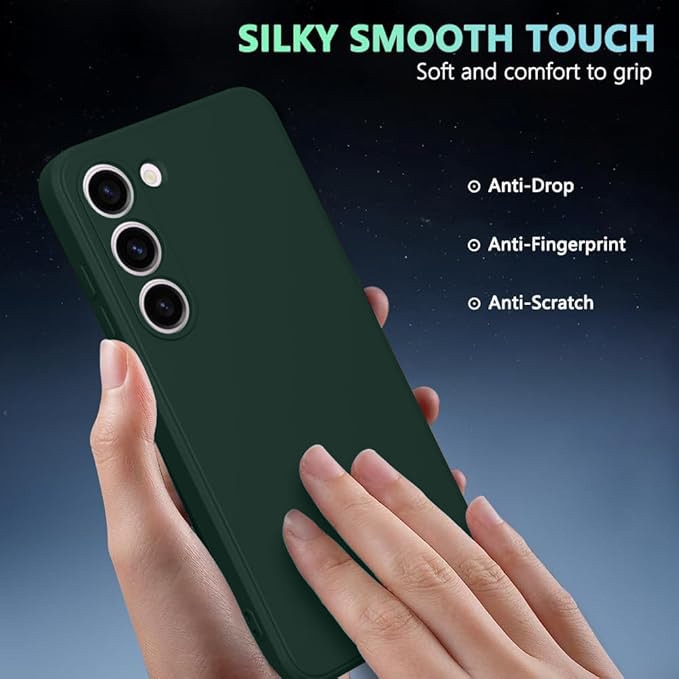 Husa pentru Samsung Galaxy S24, silicon lichid, Calitate Premium, Interior din Microfibra, Protectie Sporita, Antisoc, Verde inchis