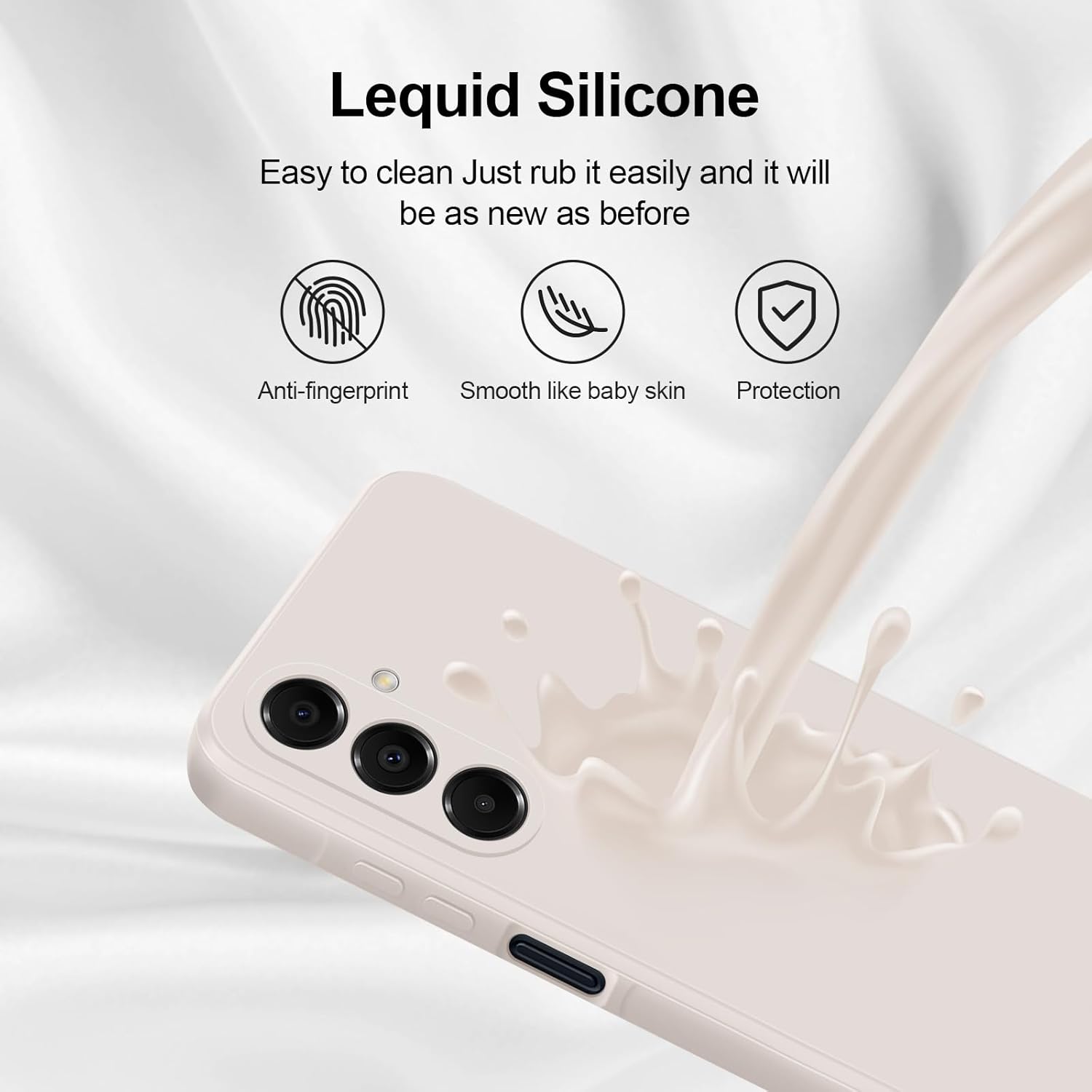 Husa pentru Samsung Galaxy A16, silicon lichid, Calitate Premium, Interior din Microfibra, Protectie Sporita, Antisoc, alb