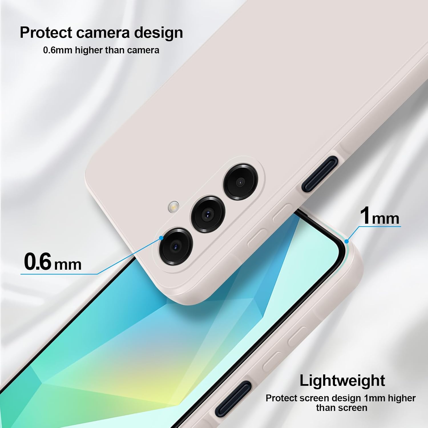 Husa pentru Samsung Galaxy A16, silicon lichid, Calitate Premium, Interior din Microfibra, Protectie Sporita, Antisoc, alb